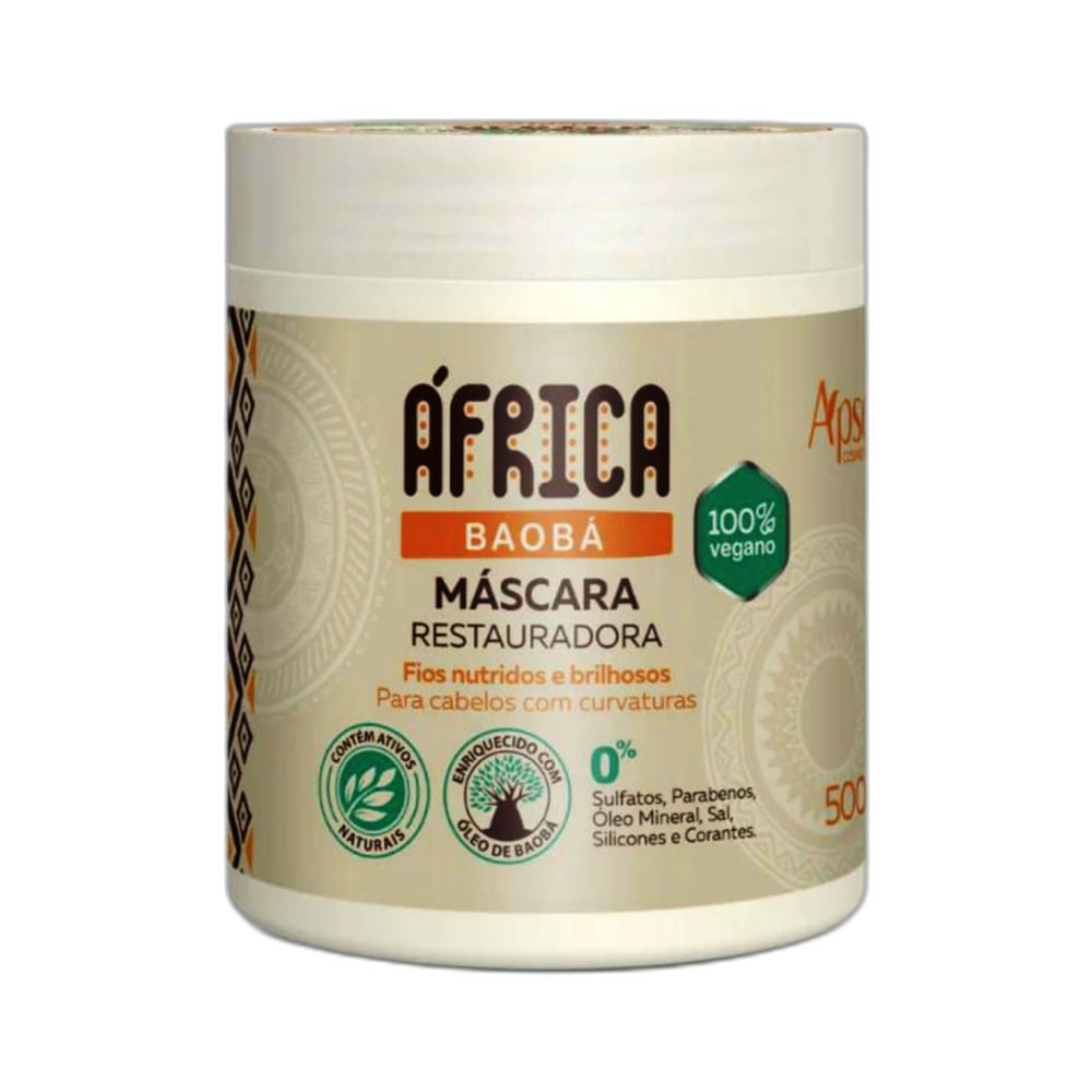 Máscara Capilar Apice África Baobá Restauradora em pote branco 500g