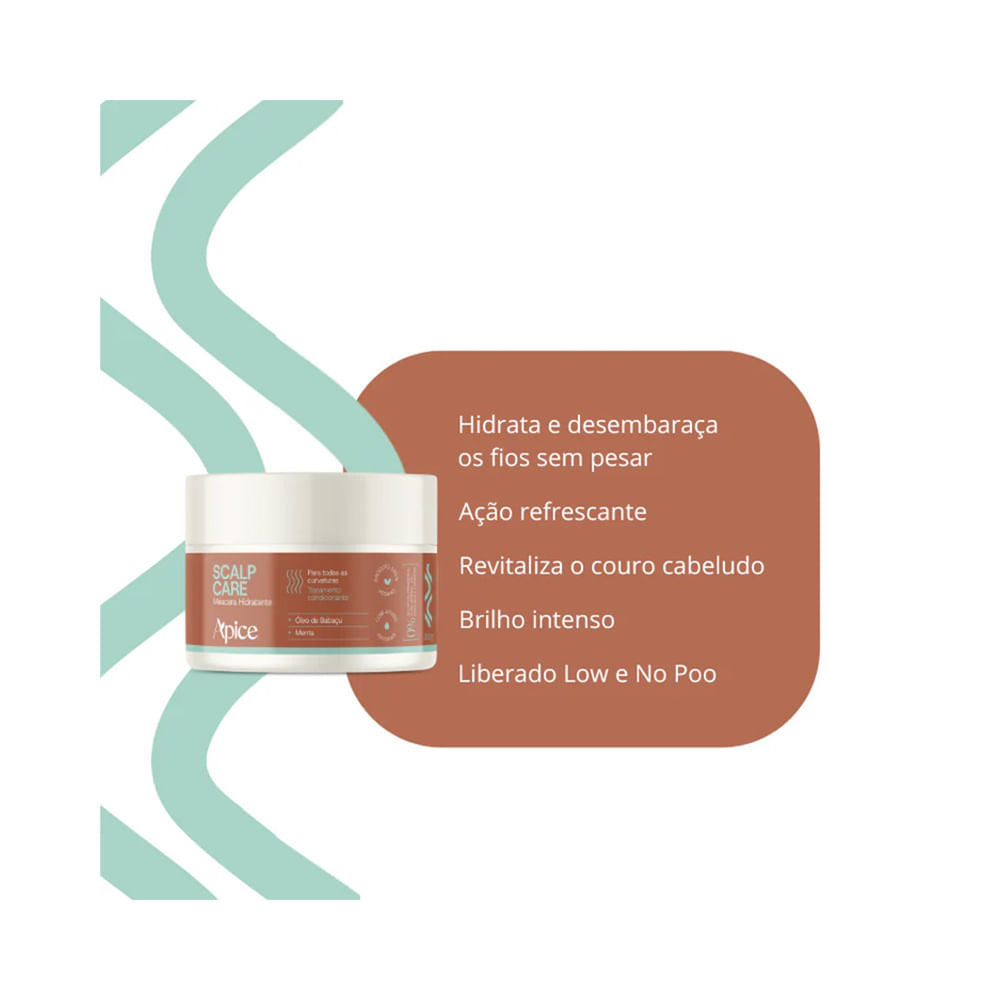 Imagem promocional da Máscara Capilar Apice Scalp Care Condicionante destacando benefícios
