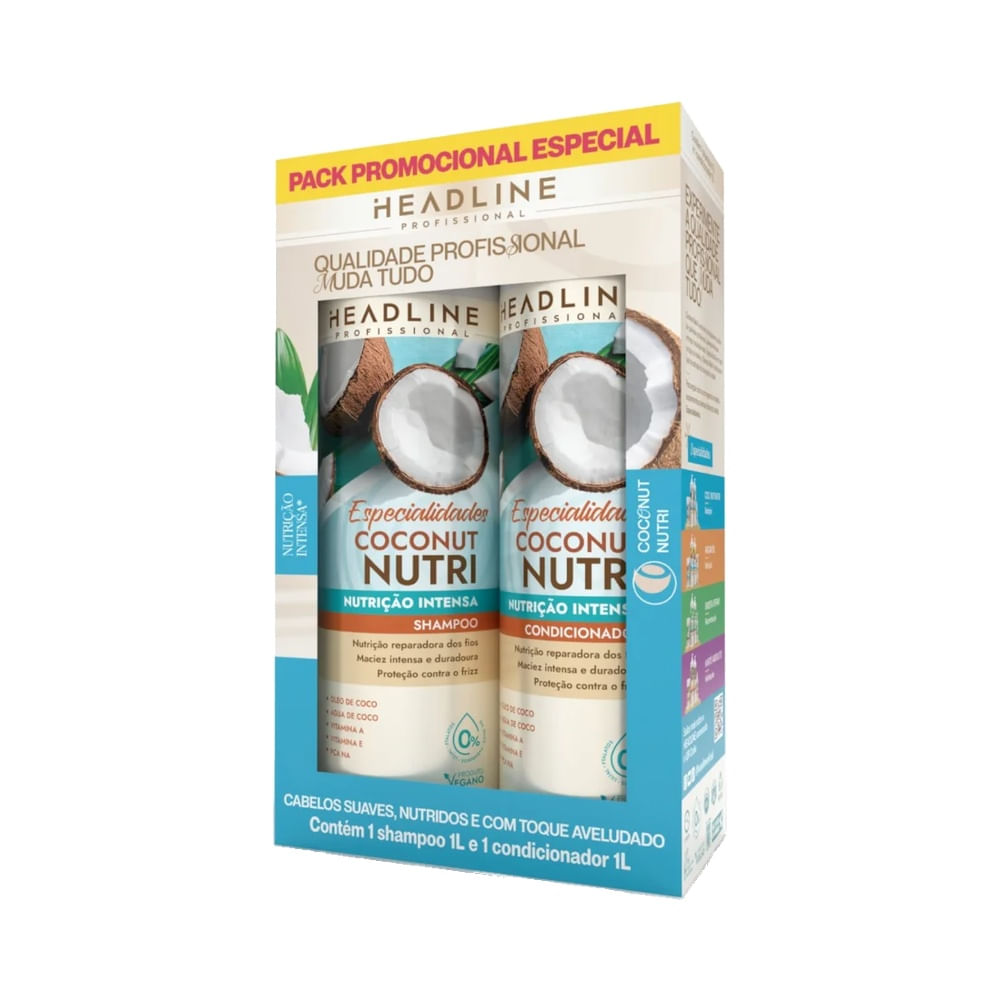 Kit Headline Professional Coconut Nutri com shampoo e condicionador 1L