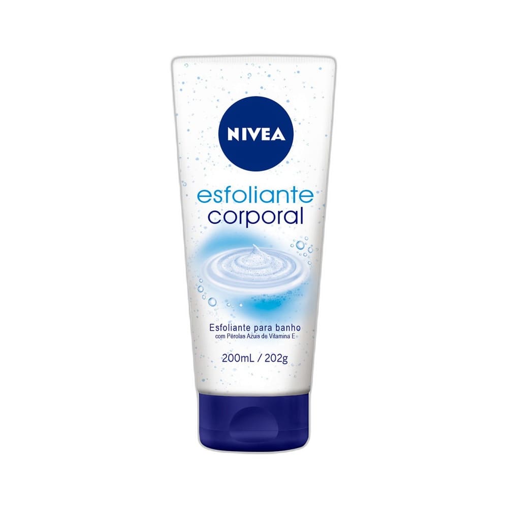Tubo do Esfoliante Corporal Nivea Banho 200ml em fundo branco