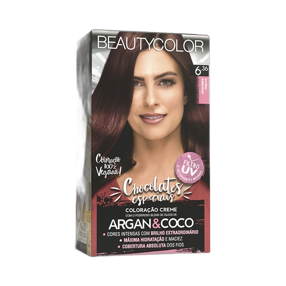 Imagem da embalagem da Coloração Beauty Color Chocolates Especiais 6.36 Chocolate Mauve.