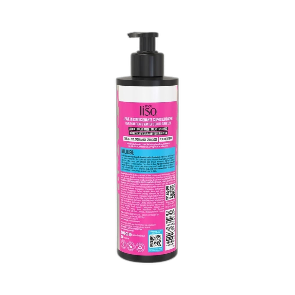 Frasco do Leave-In Salon Line Top Coat Liso Ostentação 240ml visto de frente em fundo branco.