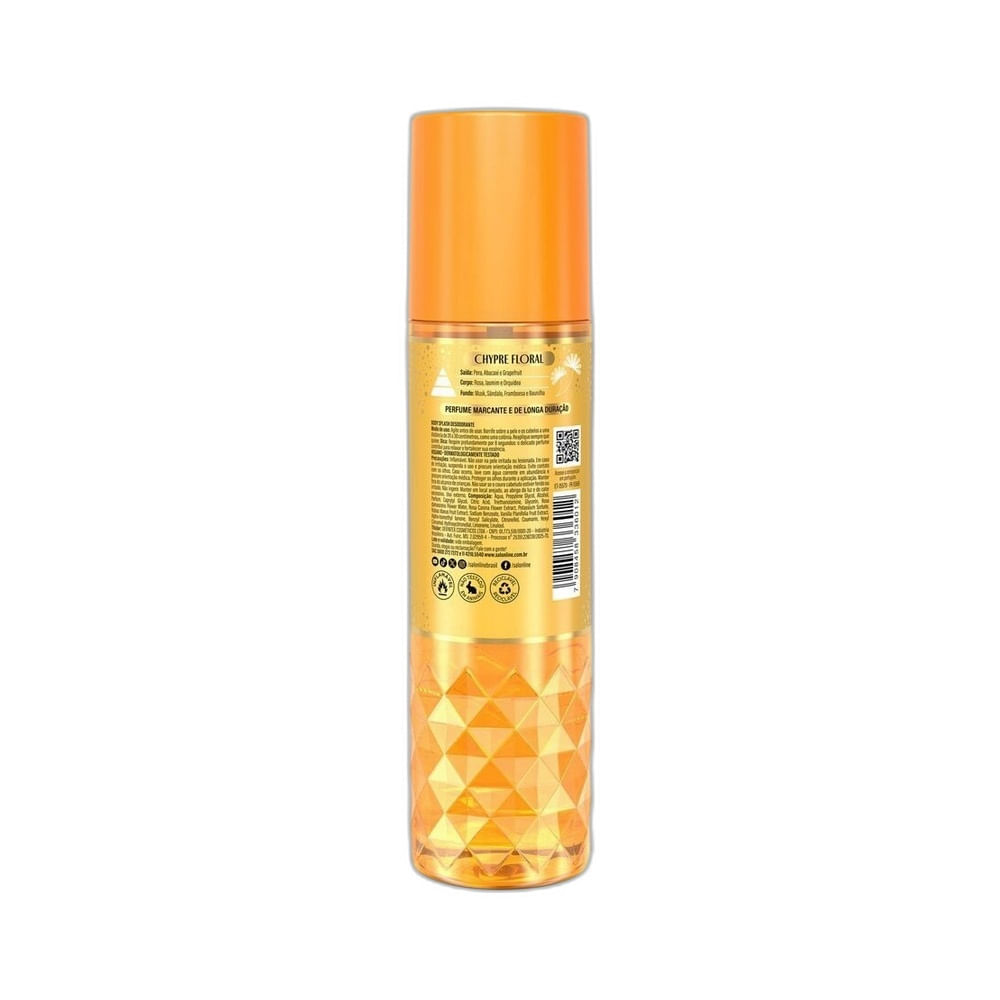 Detalhe do frasco Body Splash Salon Line Xerosa Miss Radiante 200ml.
