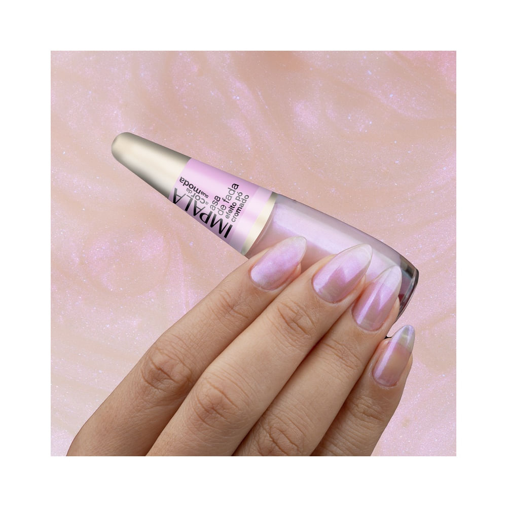 Frasco do Esmalte Impala A Cor da Sua Moda Asa de Fada em pé com tampa dourada.