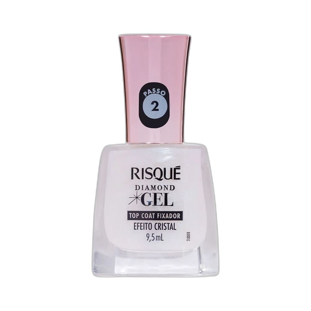 Top Coat Fixador Risqué Diamond Gel Efeito Cristal em destaque