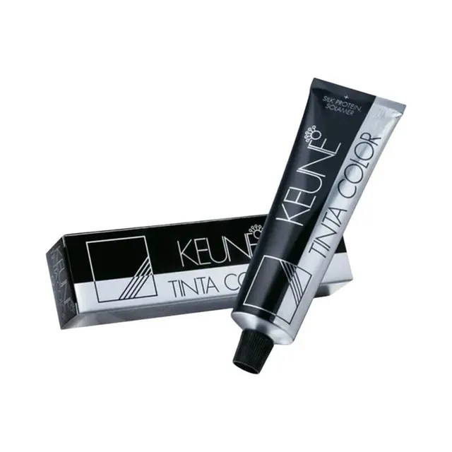Tubo de coloração Keune Tinta Color 4 Castanho Médio em fundo neutro