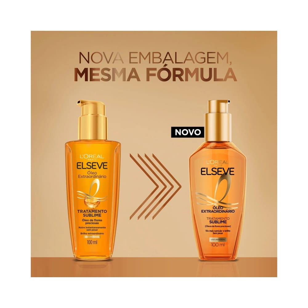 Óleo Extraordinário Elseve L'Oréal Paris Tratamento Reconstrutor Capilar 100ml em close frontal
