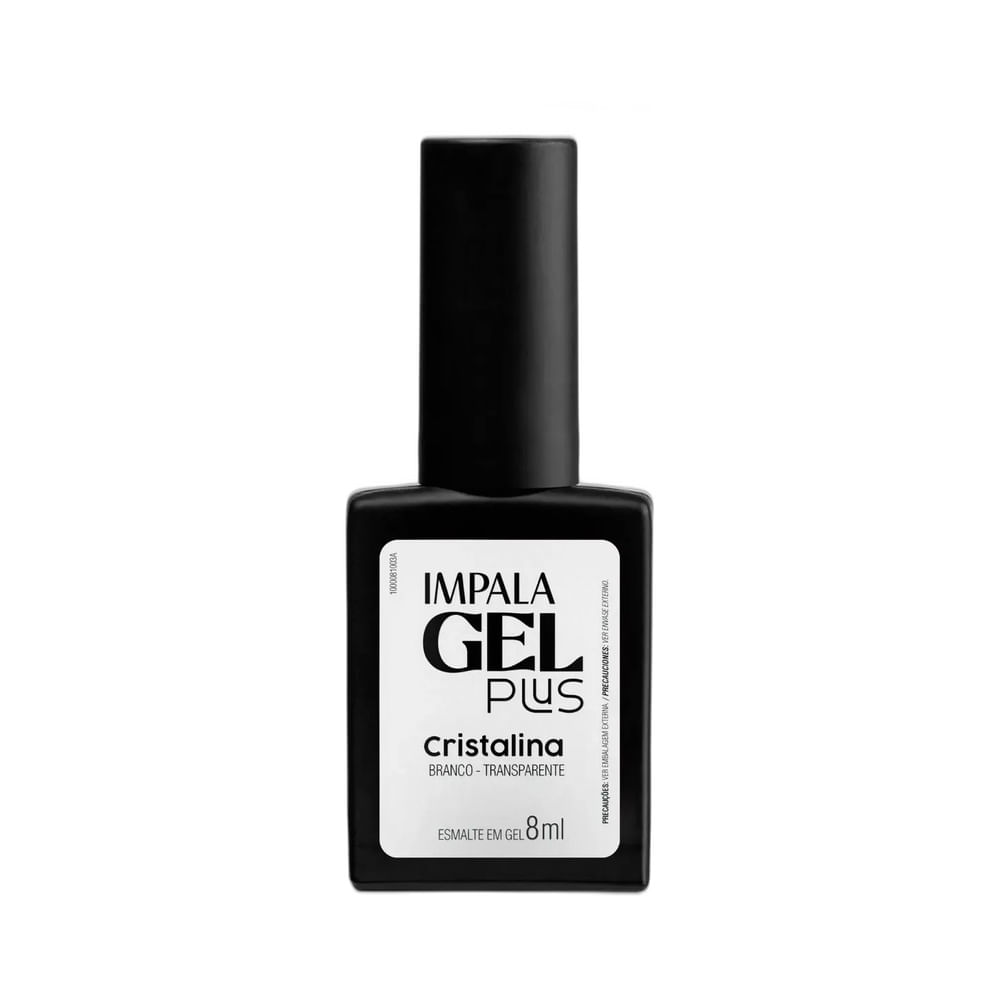 Frasco de Esmalte Impala Gel Plus Cristalina 8ml em close