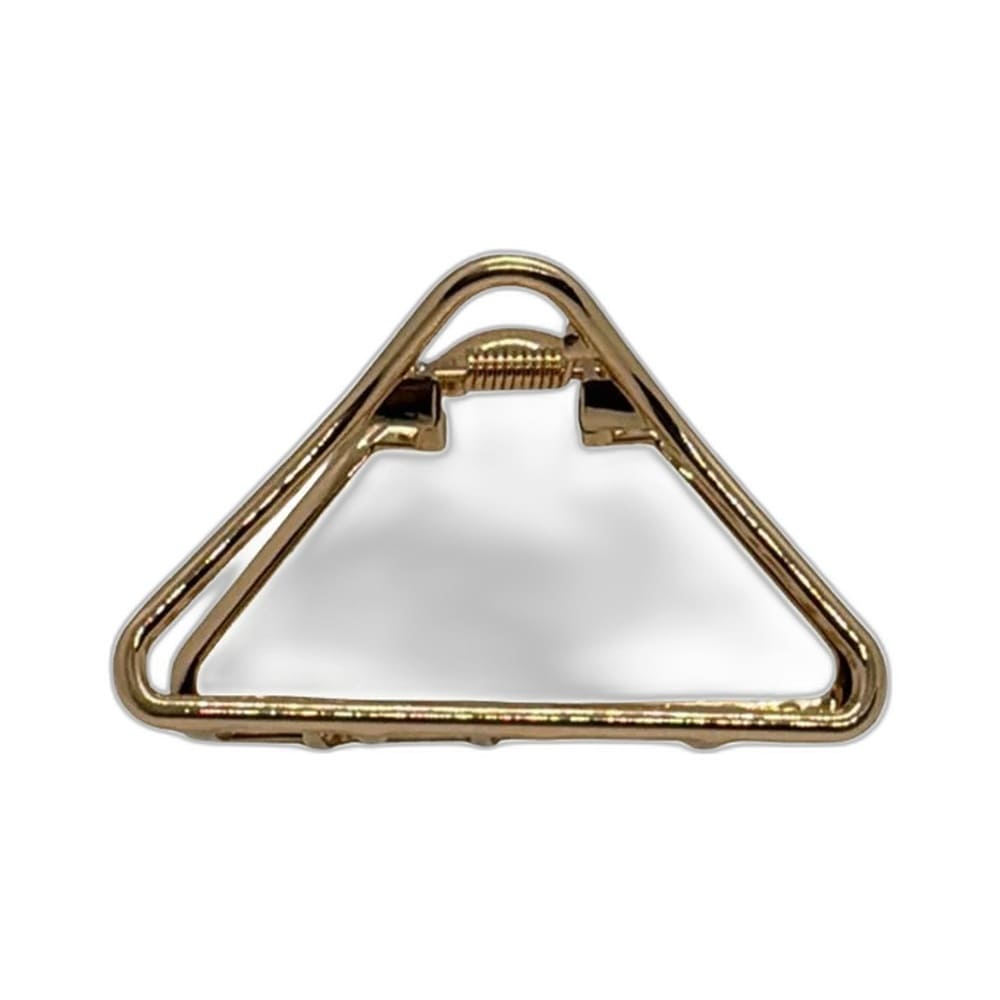 Prendedor de Cabelo The Pro Gold Triangle dourado em ângulo frontal