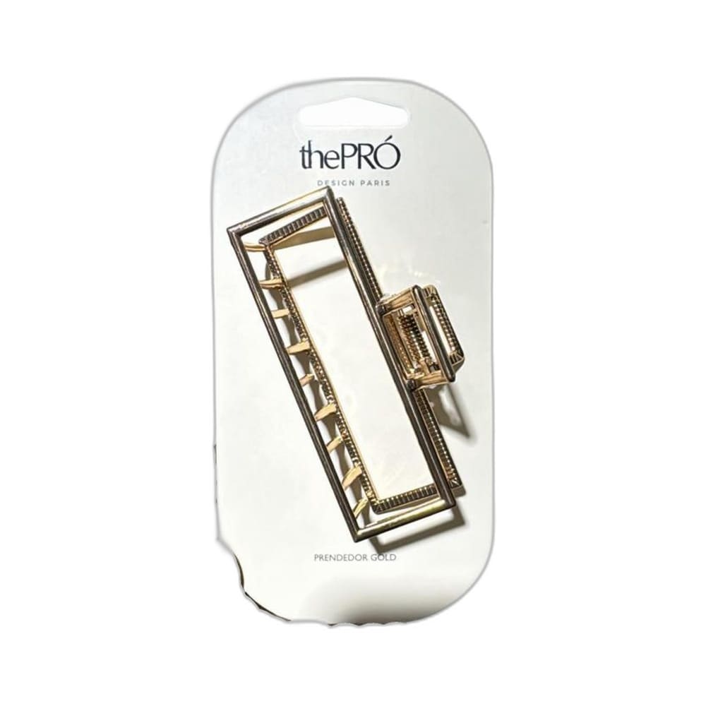 Prendedor de Cabelo The Pro Gold Retangular em destaque sobre fundo branco