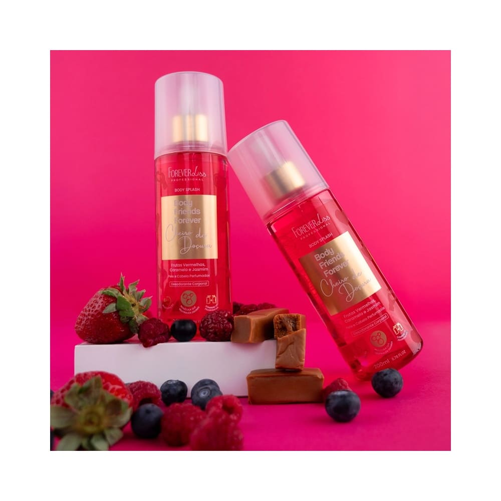 Body Splash Forever Liss BFF Cheiro de Doçura 200ml visto de frente em fundo branco