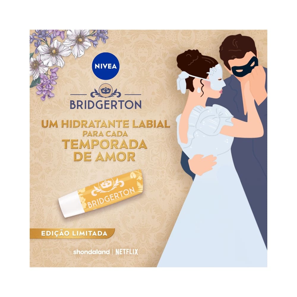 Hidratante Labial Nivea Biscoito de Baunilha Bridgerton em close