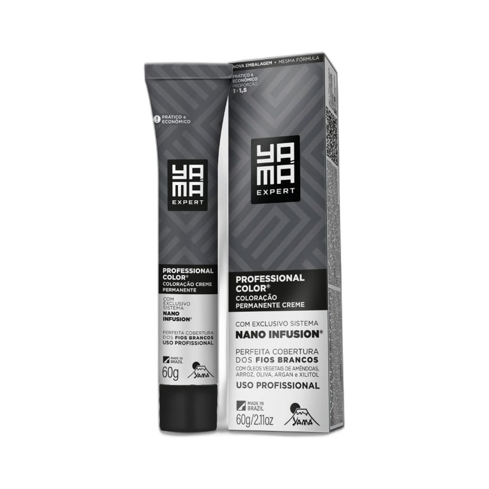 Dois tubos da coloração Yamá Professional Color Nano Infusion, um fechado e um aberto.