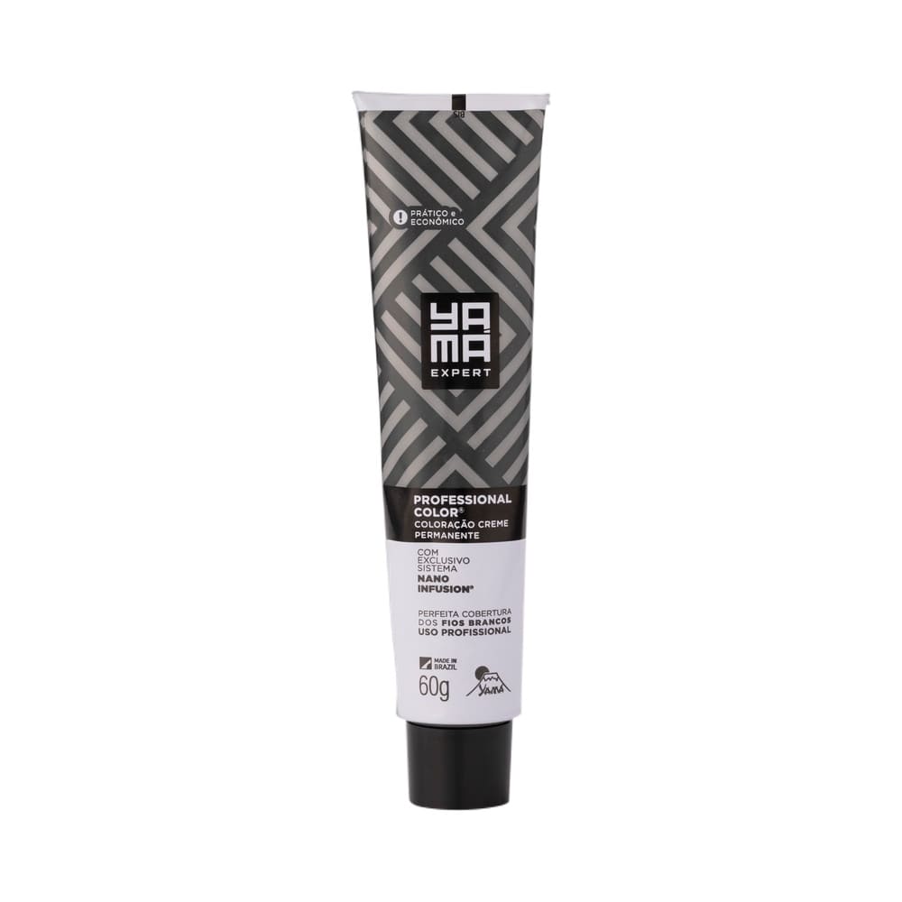 Tubo de coloração Yamá Professional Color Nano Infusion aberto, mostrando a consistência do produto.