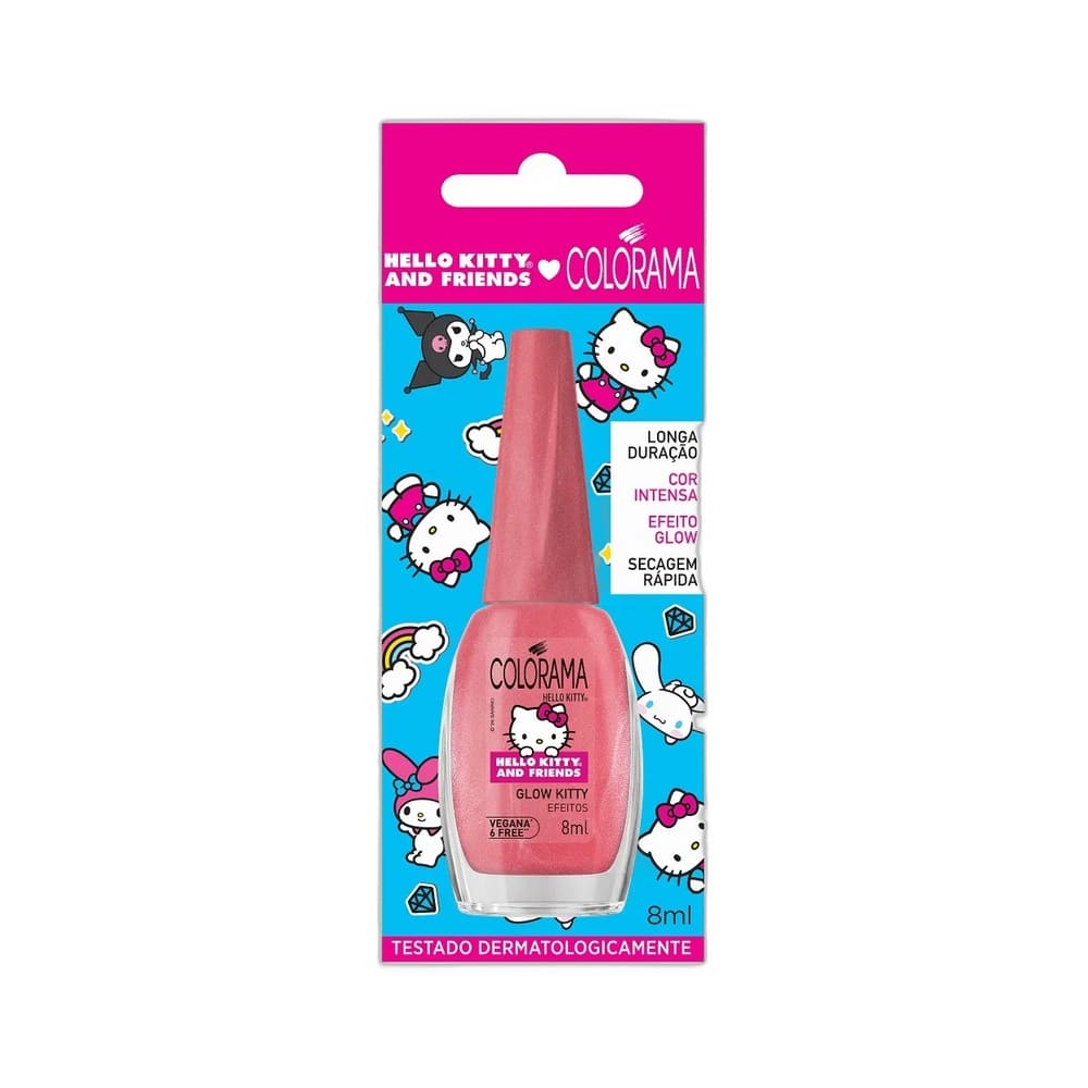 Esmalte Colorama Hello Kitty com detalhes da embalagem
