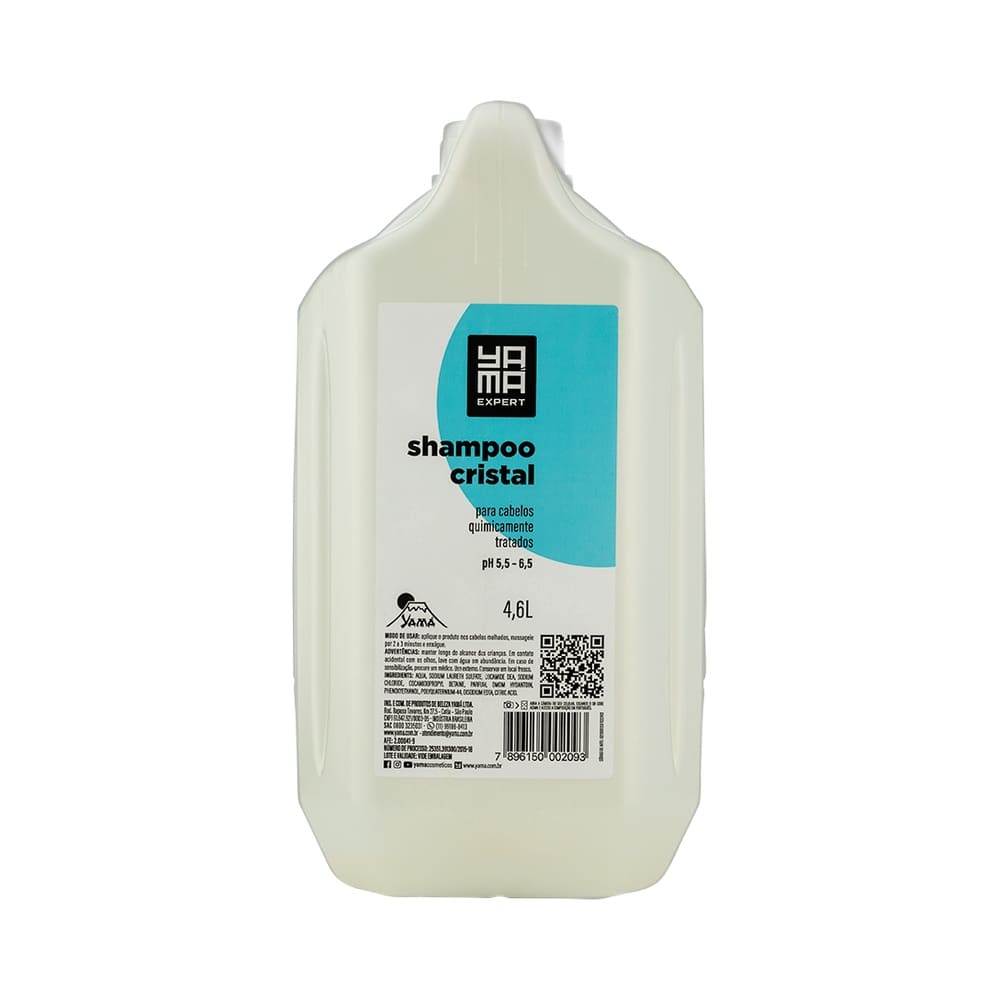 Frasco de shampoo Yamá Cristal 4600ml com rótulo azul e branco