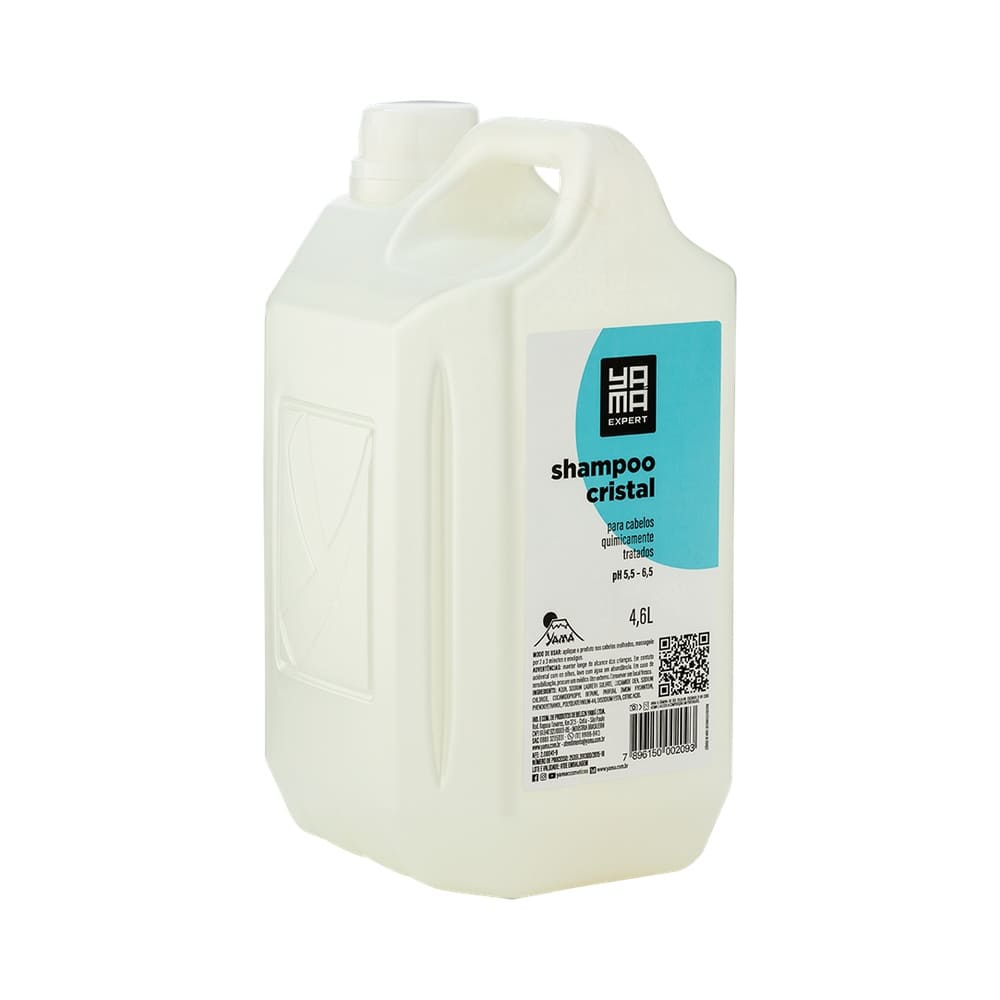 Frasco de shampoo Yamá Cristal 4600ml com rótulo azul e branco