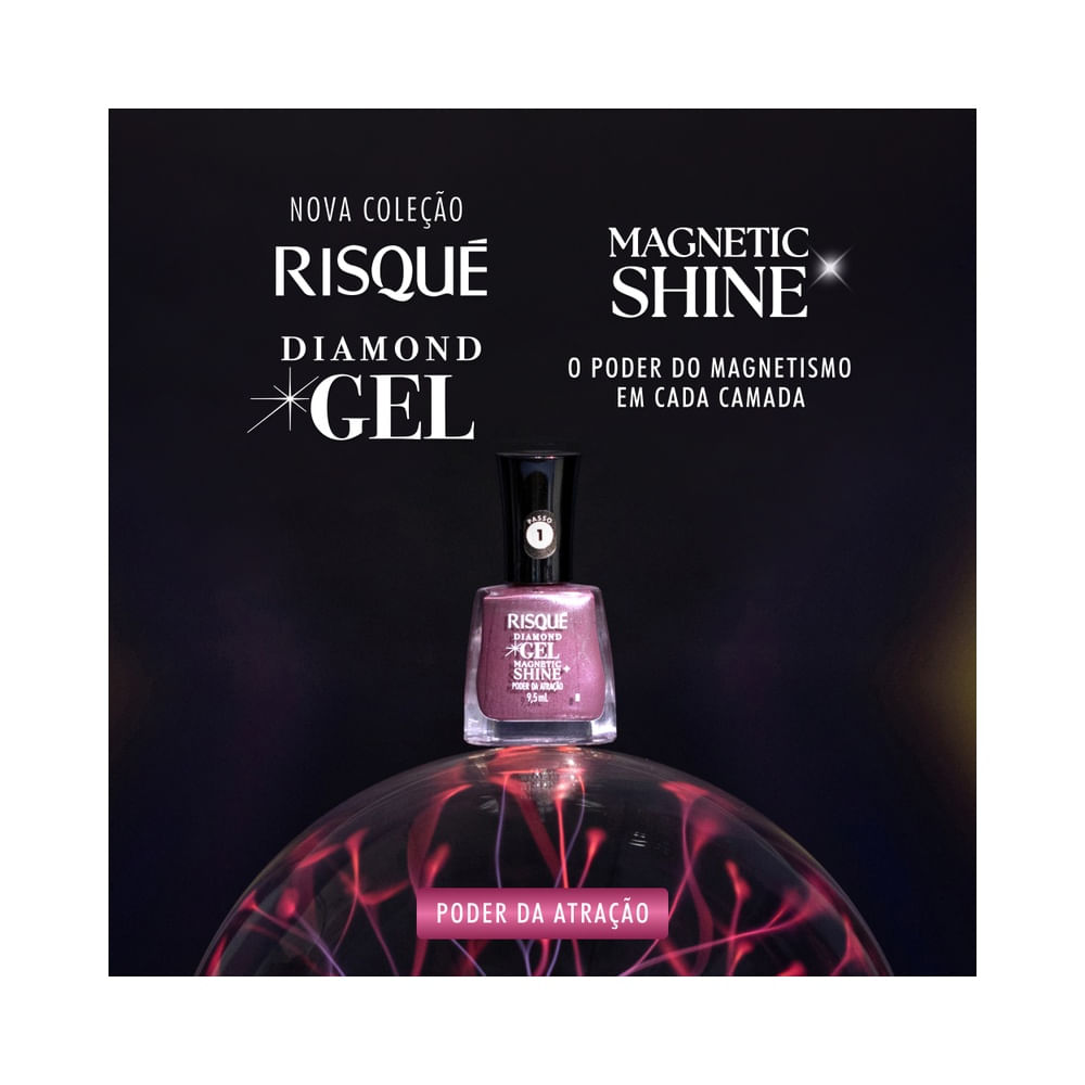 Aplicação do esmalte Risqué Diamond Gel com pincel preciso