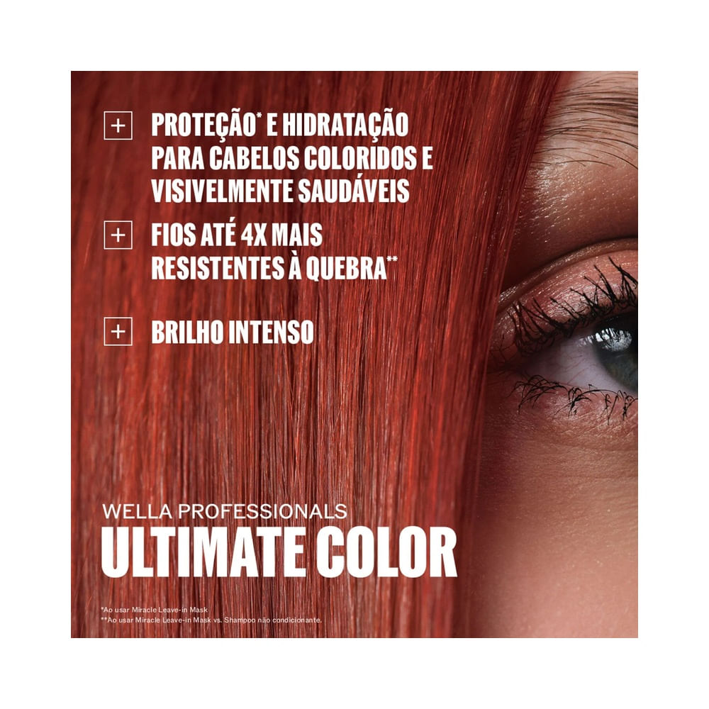 Frasco de shampoo Wella Ultimate Color 250ml em detalhe